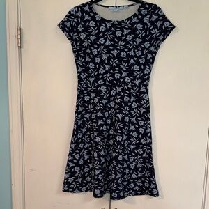 Draper James Navy and White Leaf Print Mini‎ Dress box44